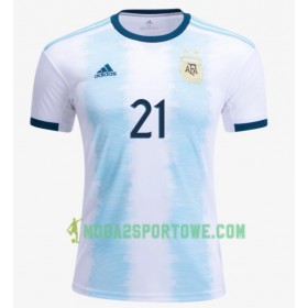 Koszulka Argentyna Paulo Dybala 21 Domowe Stroje Piłkarskie Copa América 2019 Krótki Rękaw